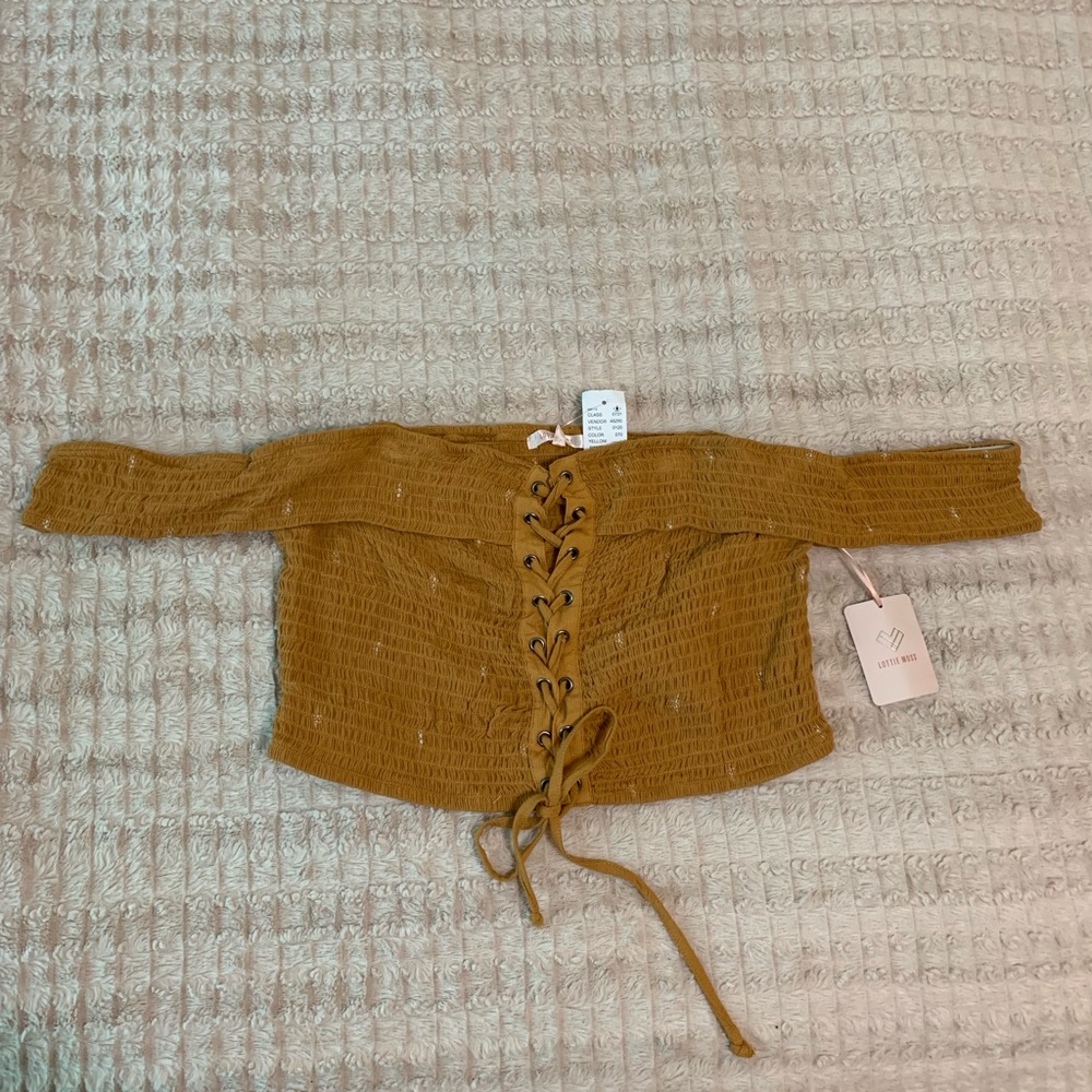 Lottie Moss mustard crop top